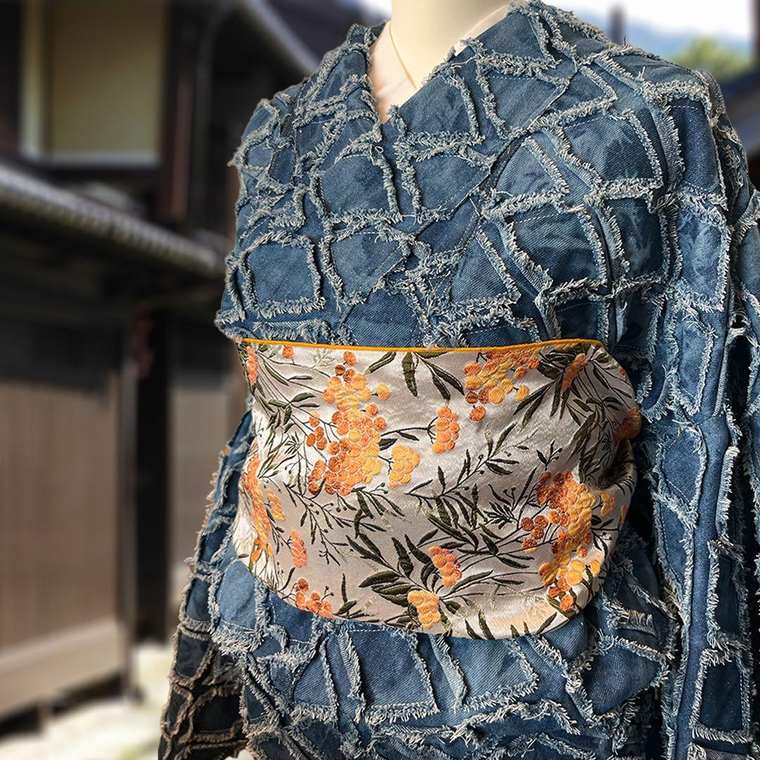 大人 兵児帯 オレンジの実　プレゼントにも人気です♪