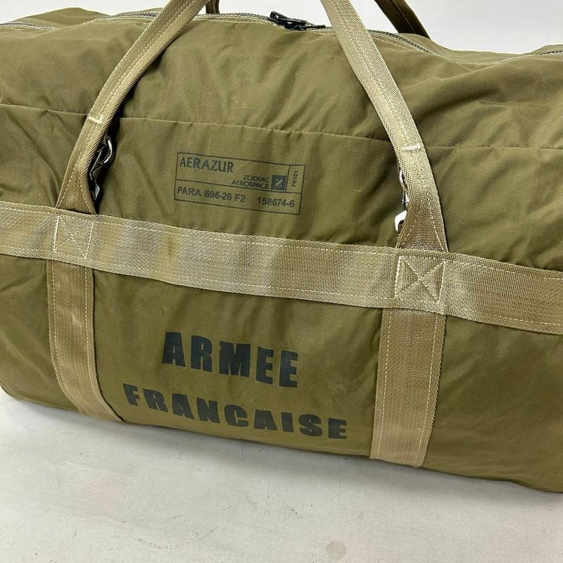 【希少】フランス軍 AERAZUR パラシュートバッグ 65L 金属製ジッパー