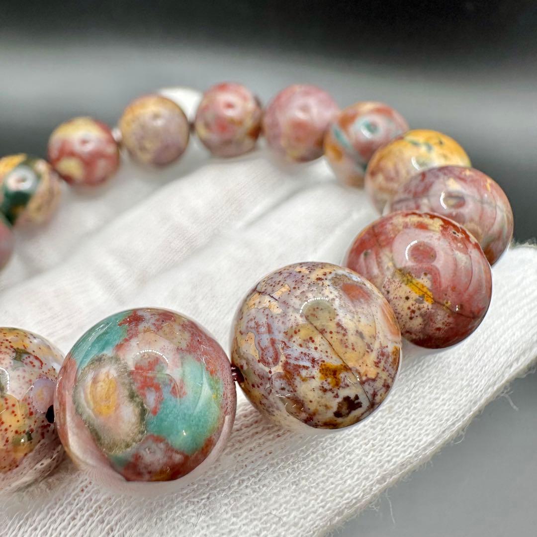 自然が創った芸術！！　オーシャンジャスパー　ブレスレット　③ピンク系