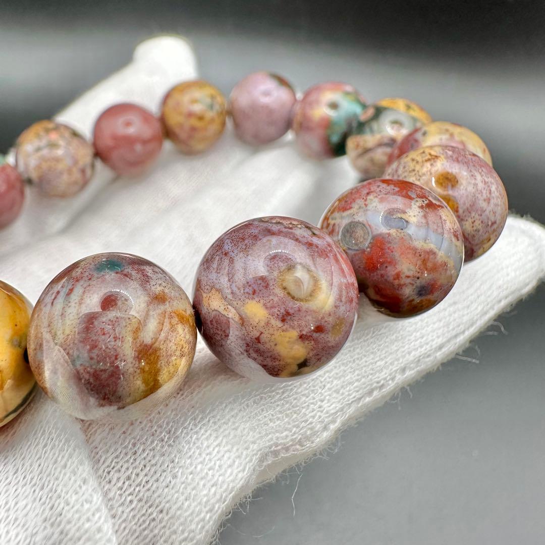 自然が創った芸術！！　オーシャンジャスパー　ブレスレット　③ピンク系