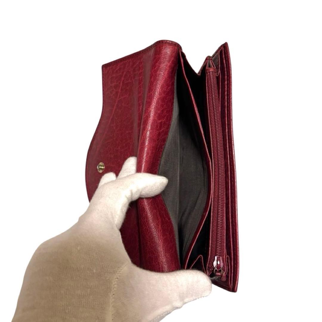 人気　グッチ　長財布　GGシマ　レザー　レッド　GG柄　インターロッキング