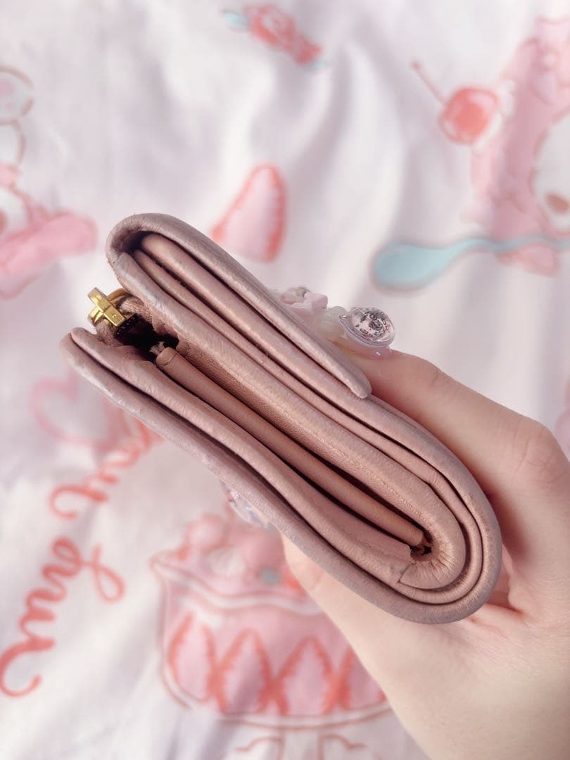 ♡ miumiu マテラッセ ピンク 三つ折り財布 ♡