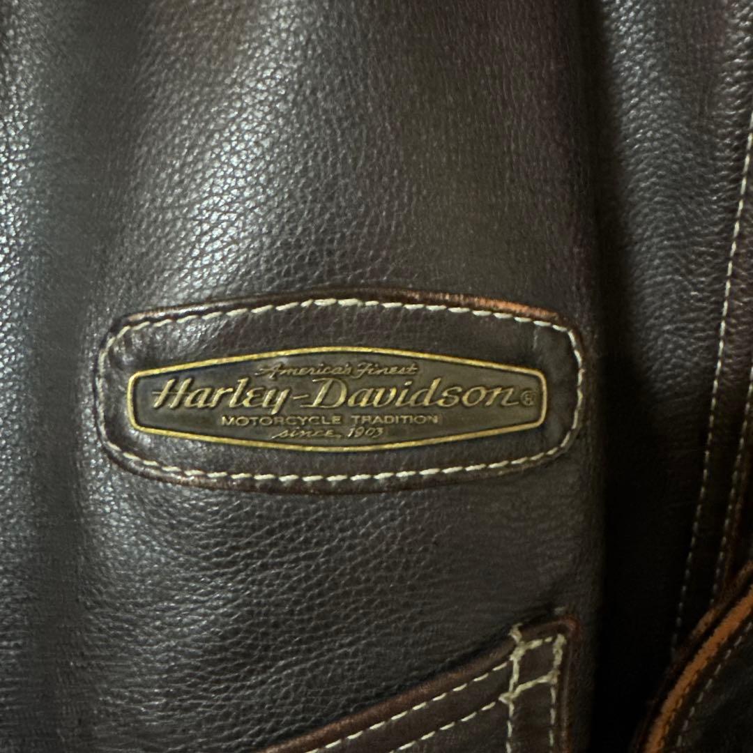Harley-Davidson ブラウンレザーライダースジャケット