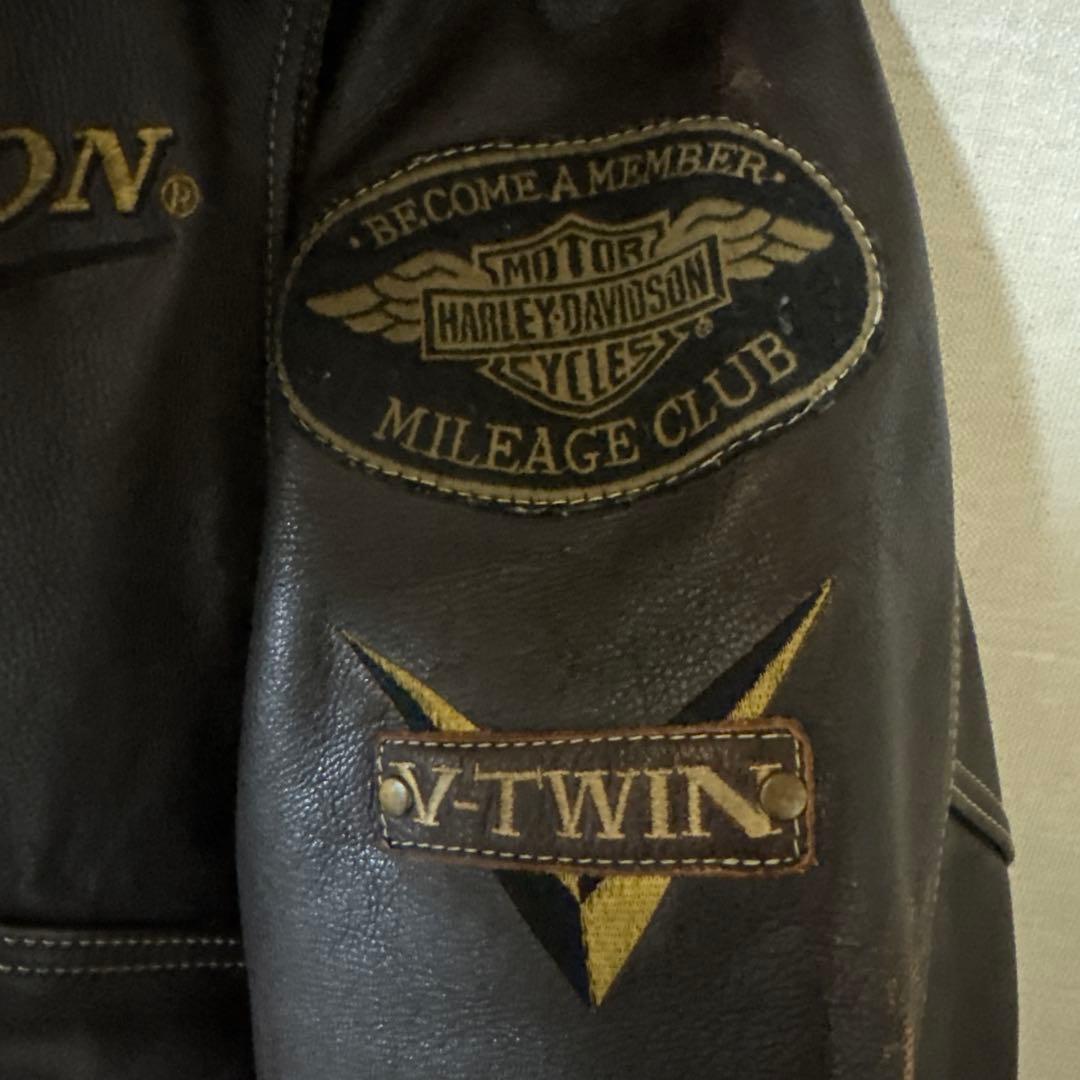Harley-Davidson ブラウンレザーライダースジャケット
