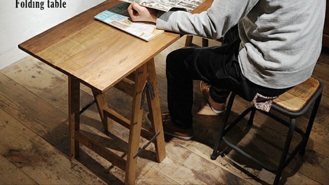 折りたたみ木製カウンターテーブル フォールディングテーブル　アンティーク