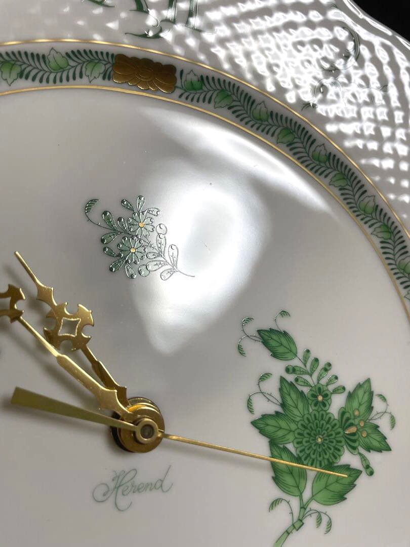HERENDヘレンドアポニーグリーン ウォールクロック時計未使用美品
