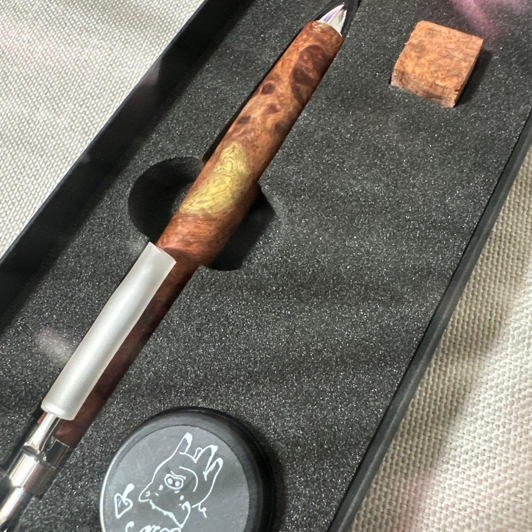 値下げ　美品こぶた工房　極上花梨紅白シャープペン