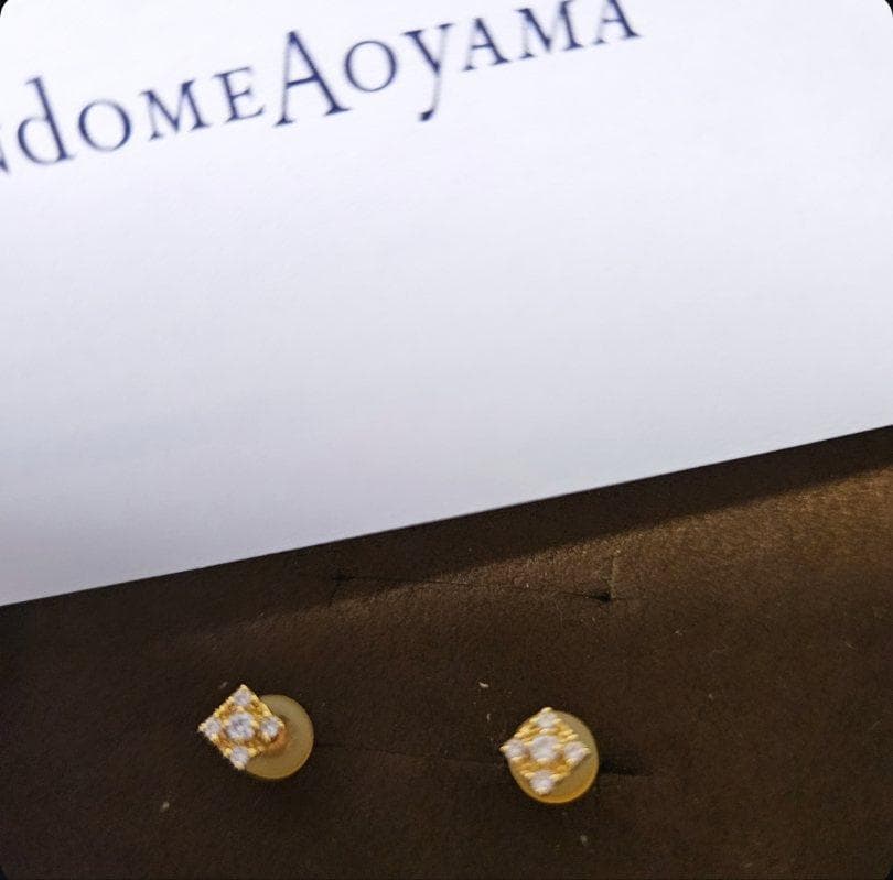 ◆ヴァンドーム青山 ピアス K18YG ダイヤモンド 繊細 アガット好きにも◎