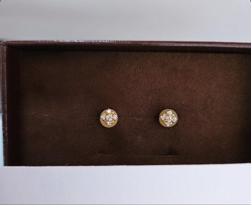 ◆ヴァンドーム青山 ピアス K18YG ダイヤモンド 繊細 アガット好きにも◎