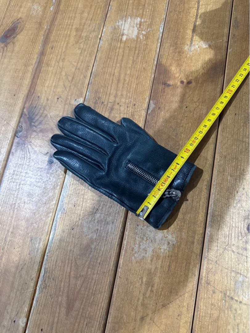 CHROME HEARTS ダガー ジップ レザーグローブ ブラック