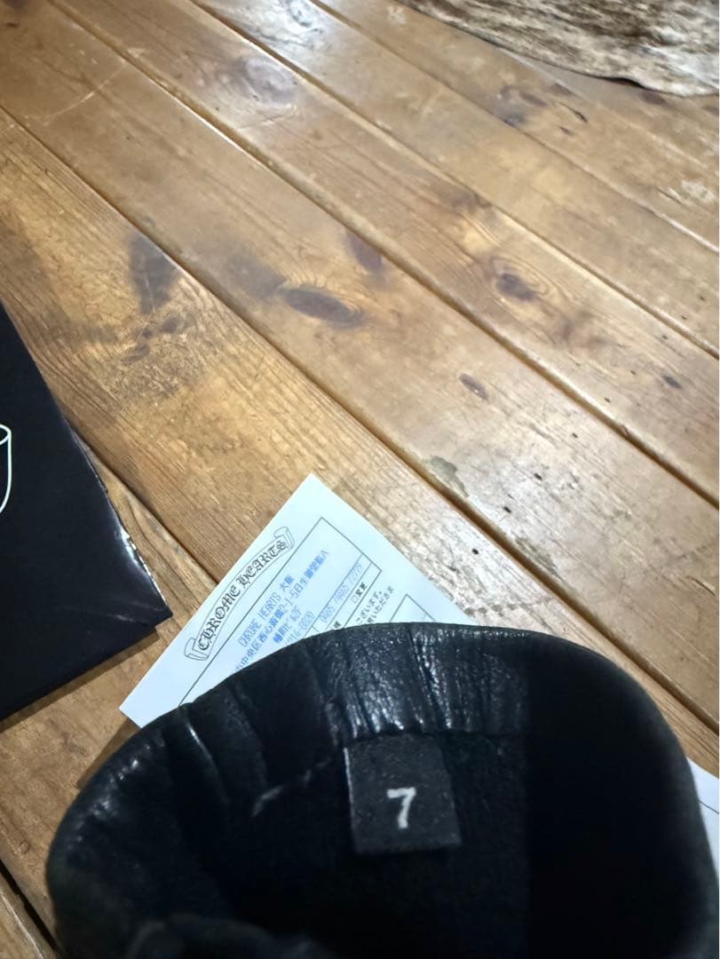 CHROME HEARTS ダガー ジップ レザーグローブ ブラック