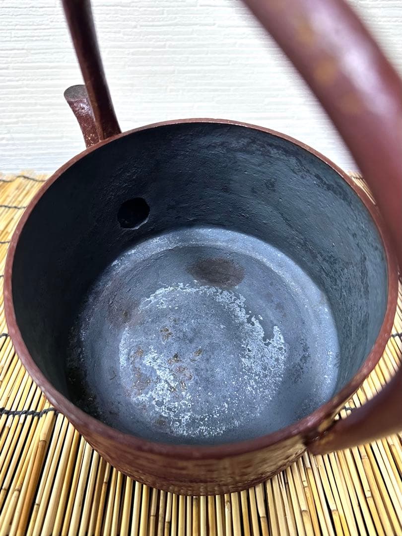 未使用、保管品　南部盛栄堂ＯＩＧＥＮ造　桜皮寸胴１０型　南部鉄瓶　南部鉄器