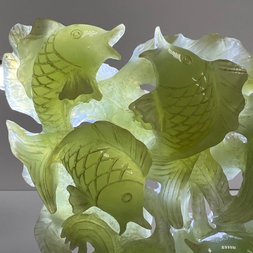 砡製　特大魚透置物　共箱　1933g/最大横幅約24㎝　東Y7-1114①