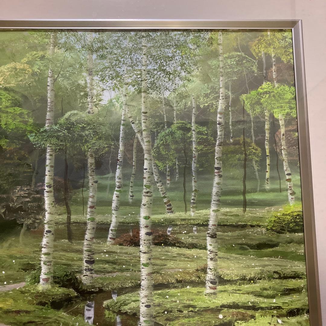 早瀬　遼　油彩　白樺林