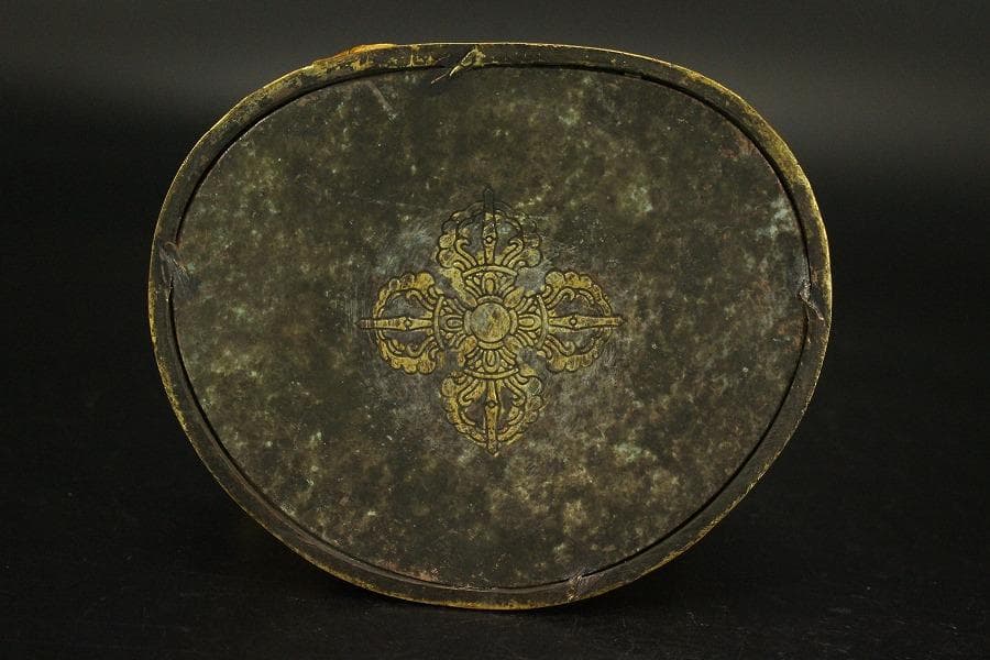 中国美術 銅鍍金黄財寶天王 永楽年製 文字 チベット仏 仏教(HA526)