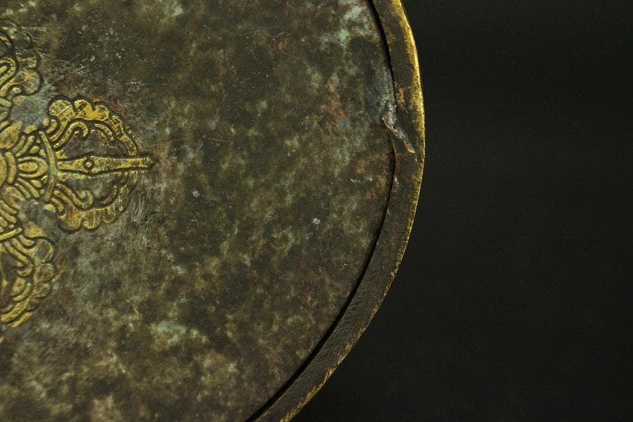 中国美術 銅鍍金黄財寶天王 永楽年製 文字 チベット仏 仏教(HA526)