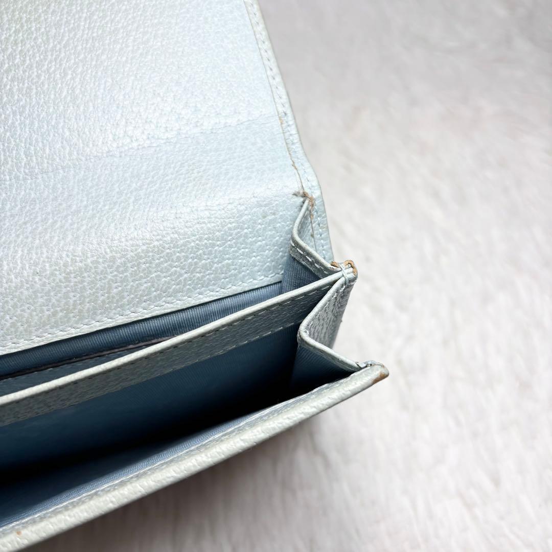 ✨付属品完備✨ グッチ マーモント フローラ 二つ折り財布 花 ポーチ ブルー