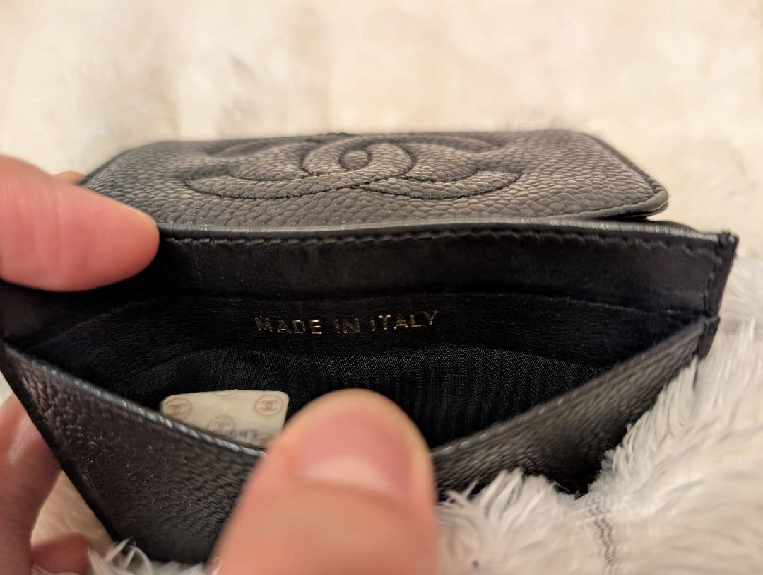CHANEL ブラック レザー 財布 ケース