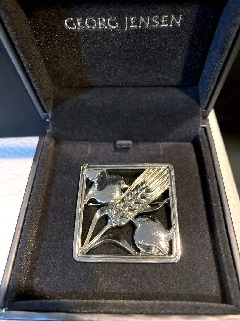 極美品  小鳥 麦 ブローチ #250 925 付属品完備