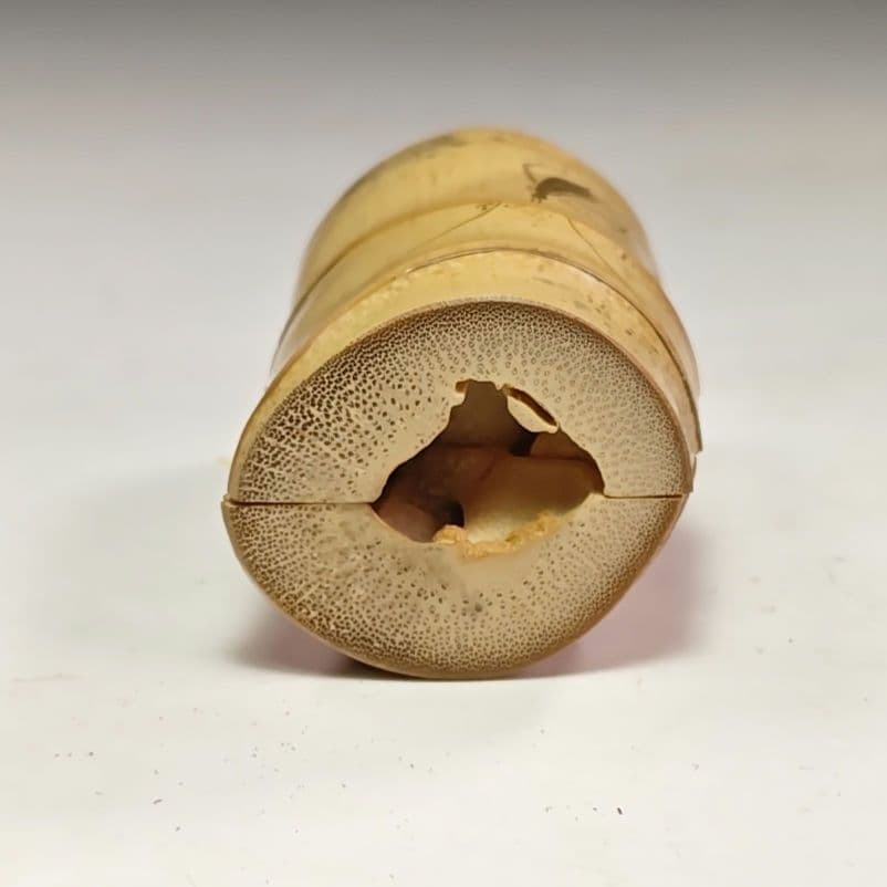 イ914 香合『中村湖彩作』『鈴虫蒔絵　布袋竹香合　共箱』茶道具