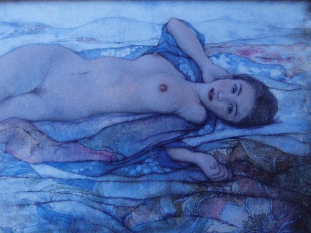 髙田明義【春の中】、希少画集画、状態良好、新品高級額装付