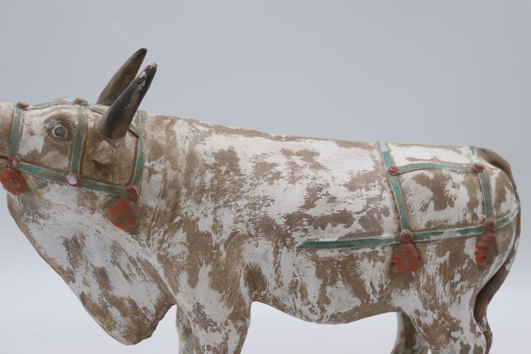 中国　漢時代　加彩陶器　牛　送料込み1218