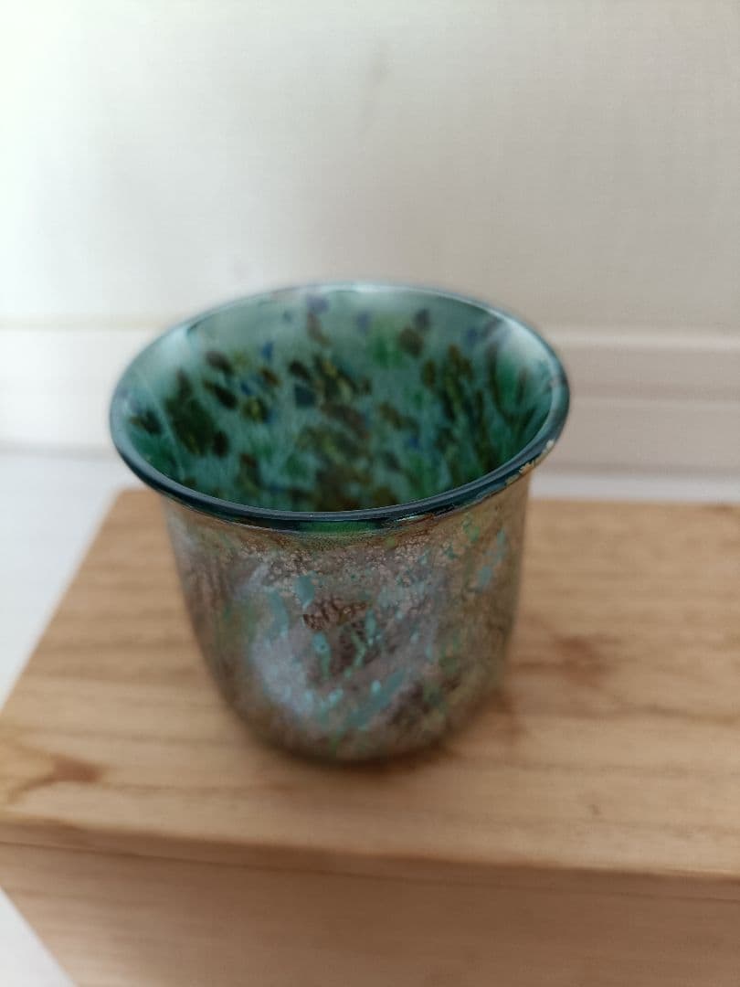 銀彩変ガラス　ぐい呑み5個セット　江副行昭作品