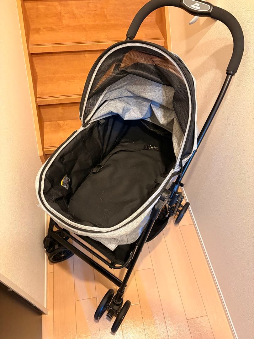 ペットカート miliclan lite ライトグレー　2匹用