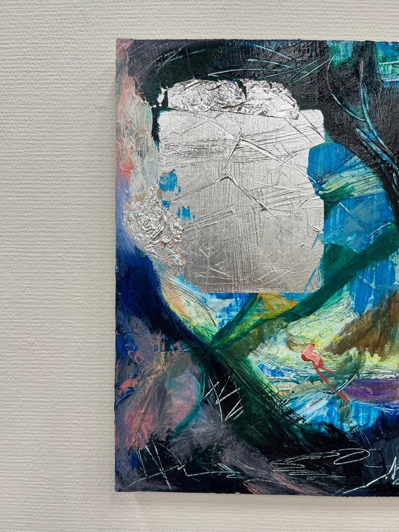 【F6号】2000Hz、真夏の夢 油絵 原画 oil paintingブルー