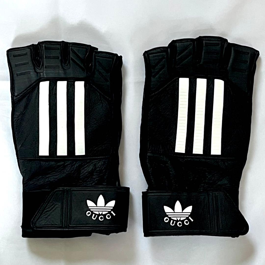 【美品】GUCCI グッチ アディダス グローブ 羊革 ブラック