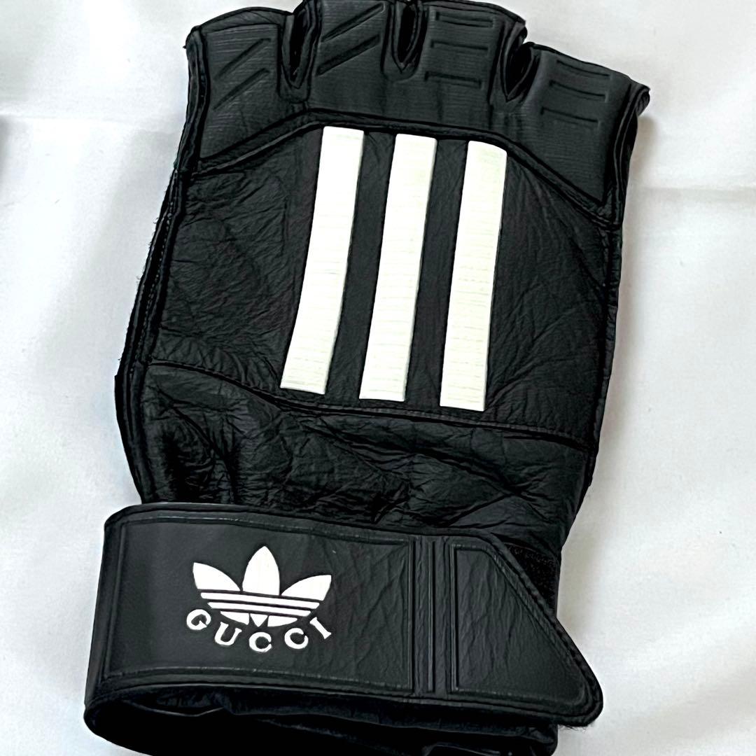 【美品】GUCCI グッチ アディダス グローブ 羊革 ブラック
