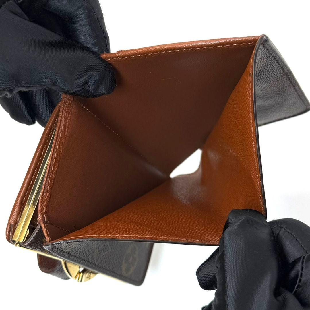 美品 ルイヴィトン モノグラム ポルトモネ ビエ ヴィエノワ がま口 茶 財布