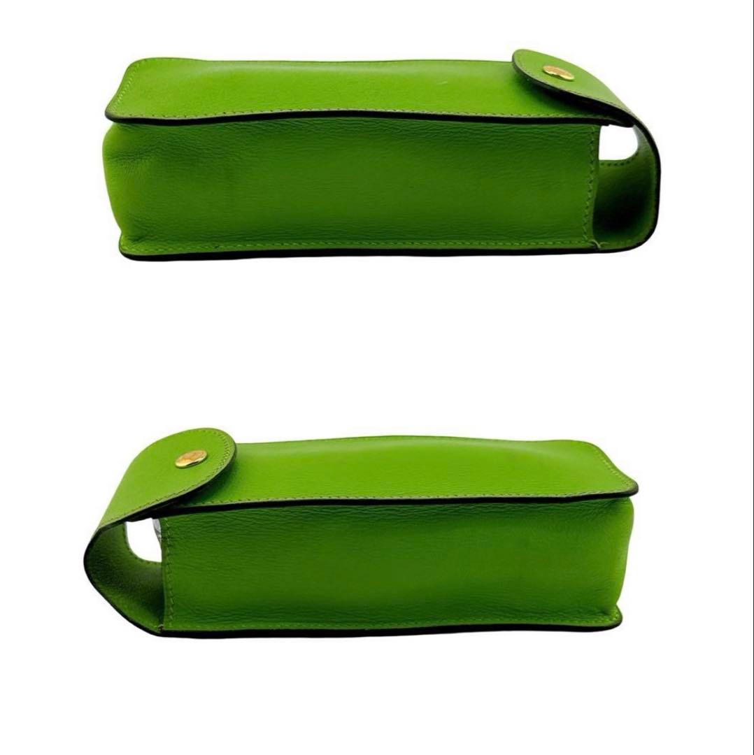 エルメス ペンケース マルチケース ポーチ 小物入れ □C刻印 レザー グリーン