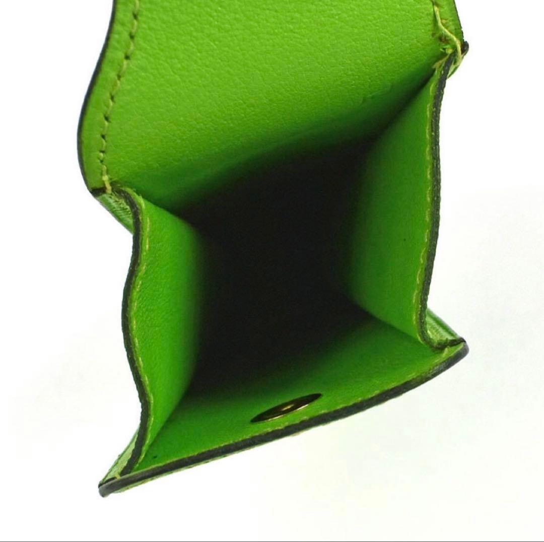 エルメス ペンケース マルチケース ポーチ 小物入れ □C刻印 レザー グリーン