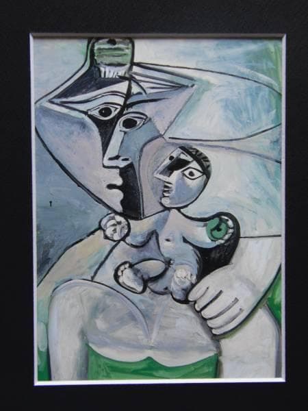 パブロ・ピカソ、【母性】、希少画集画、新品高級額・額装付