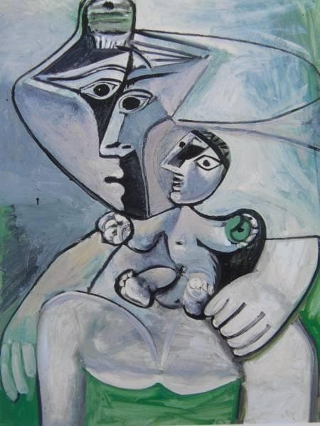 パブロ・ピカソ、【母性】、希少画集画、新品高級額・額装付
