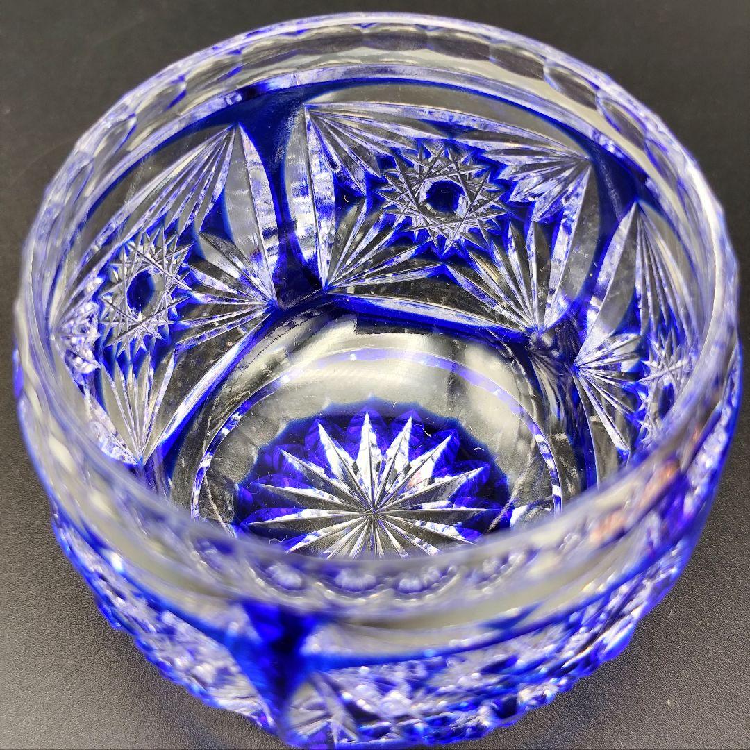超希少品☆江戸切子 木村泰典 猪口 瑠璃（切子 江戸切子 薩摩切子）