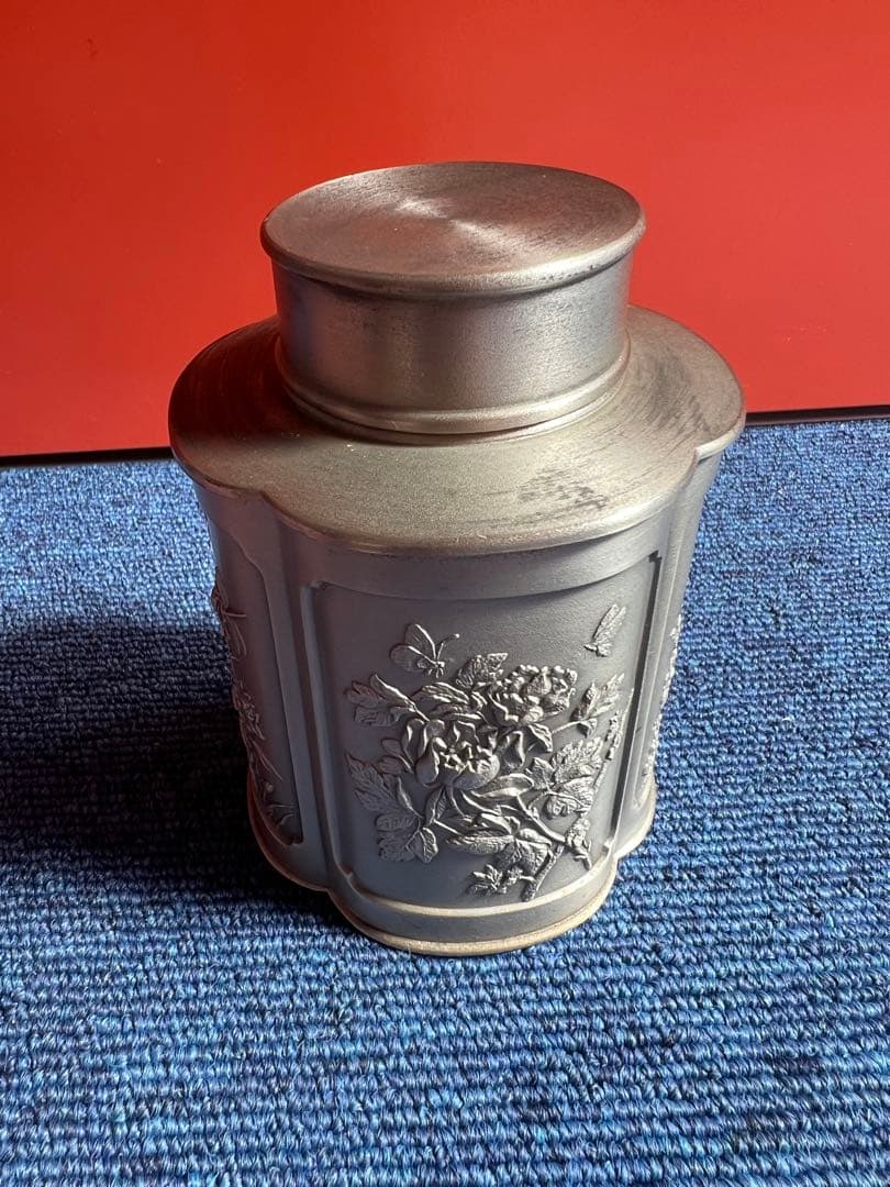 1076 ロイヤルセランゴール　ピューター　錫　茶筒