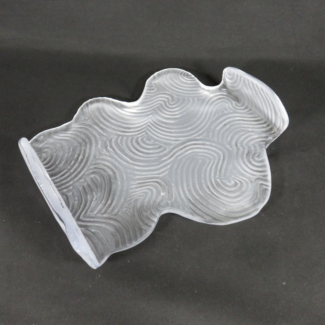 ガラス 皿 飾台 作家物 坂田甚内 2枚 益子