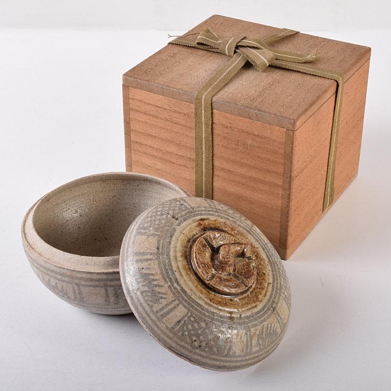 タイ古陶磁　スンコロク　宋胡録　合子　蓋物　時代箱付　V　R8164