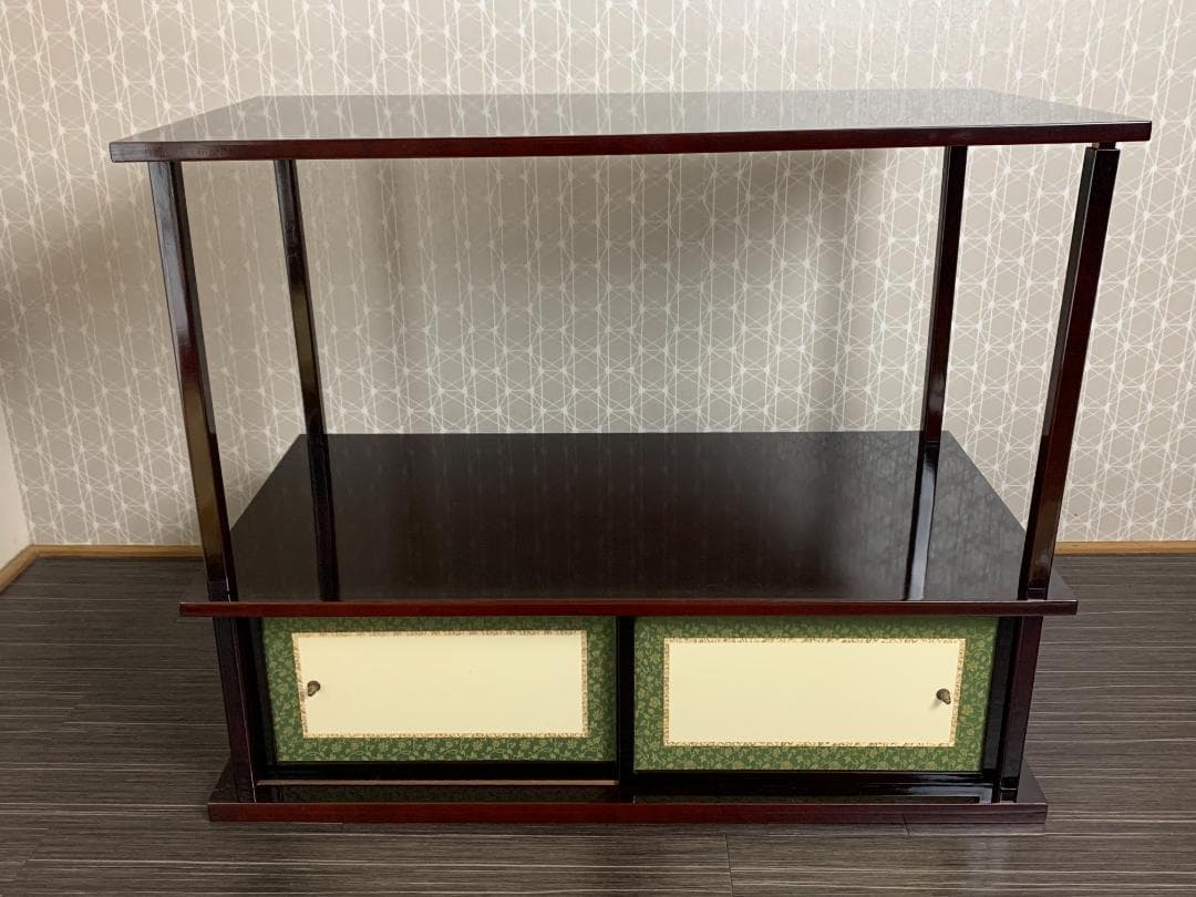 溜塗 紹鴎棚 組立式 茶道具 紙箱入 774