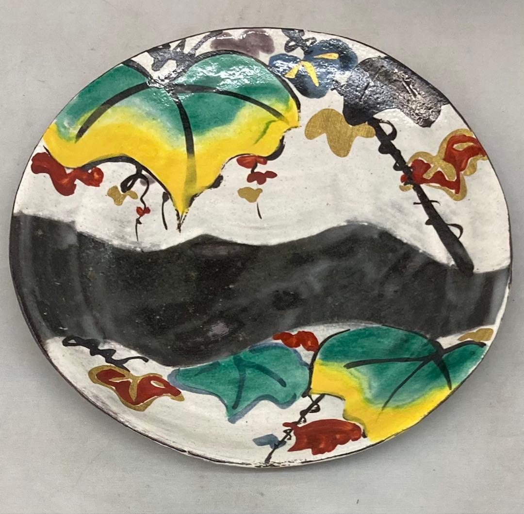 B407b「乾山写繪変 銘々皿　3枚」白井半七造　元箱付(5枚入り用？)