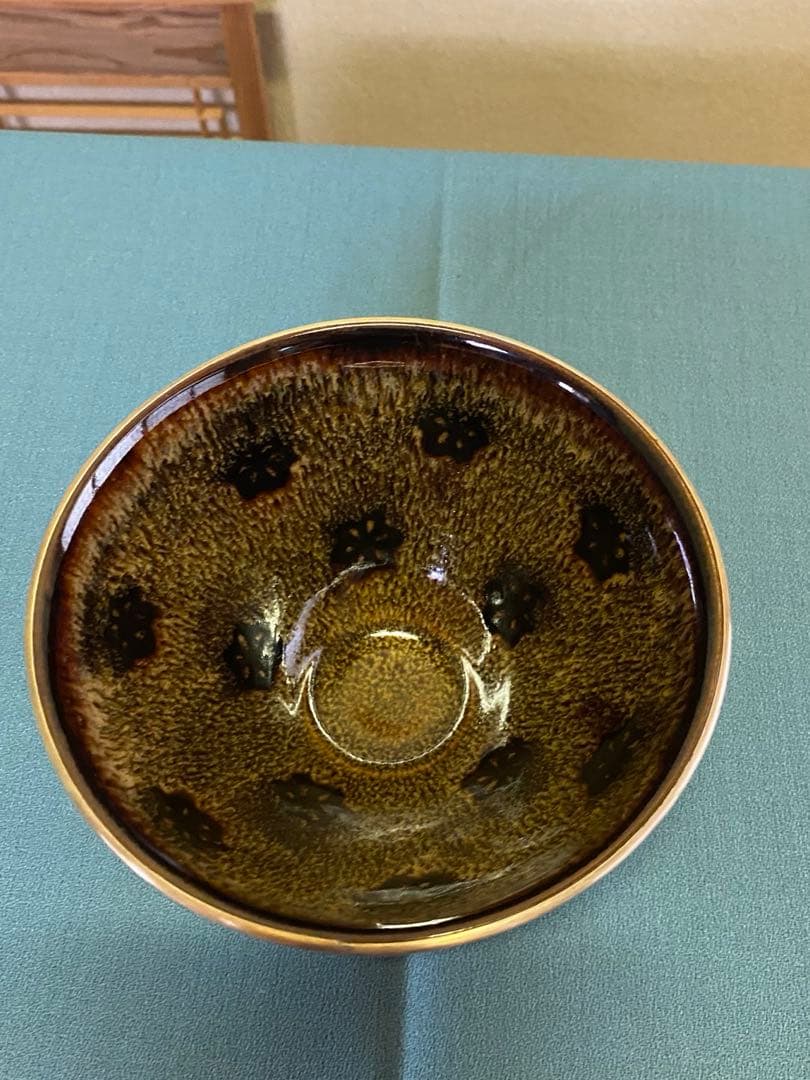 茶道具/茶碗 桶谷定一『玳皮梅花』京都 洛東 清水焼