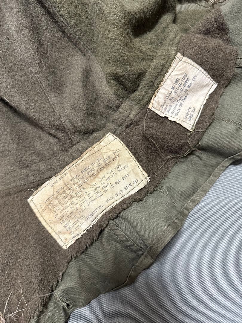 M-51 モッズコート用フード　ラベル