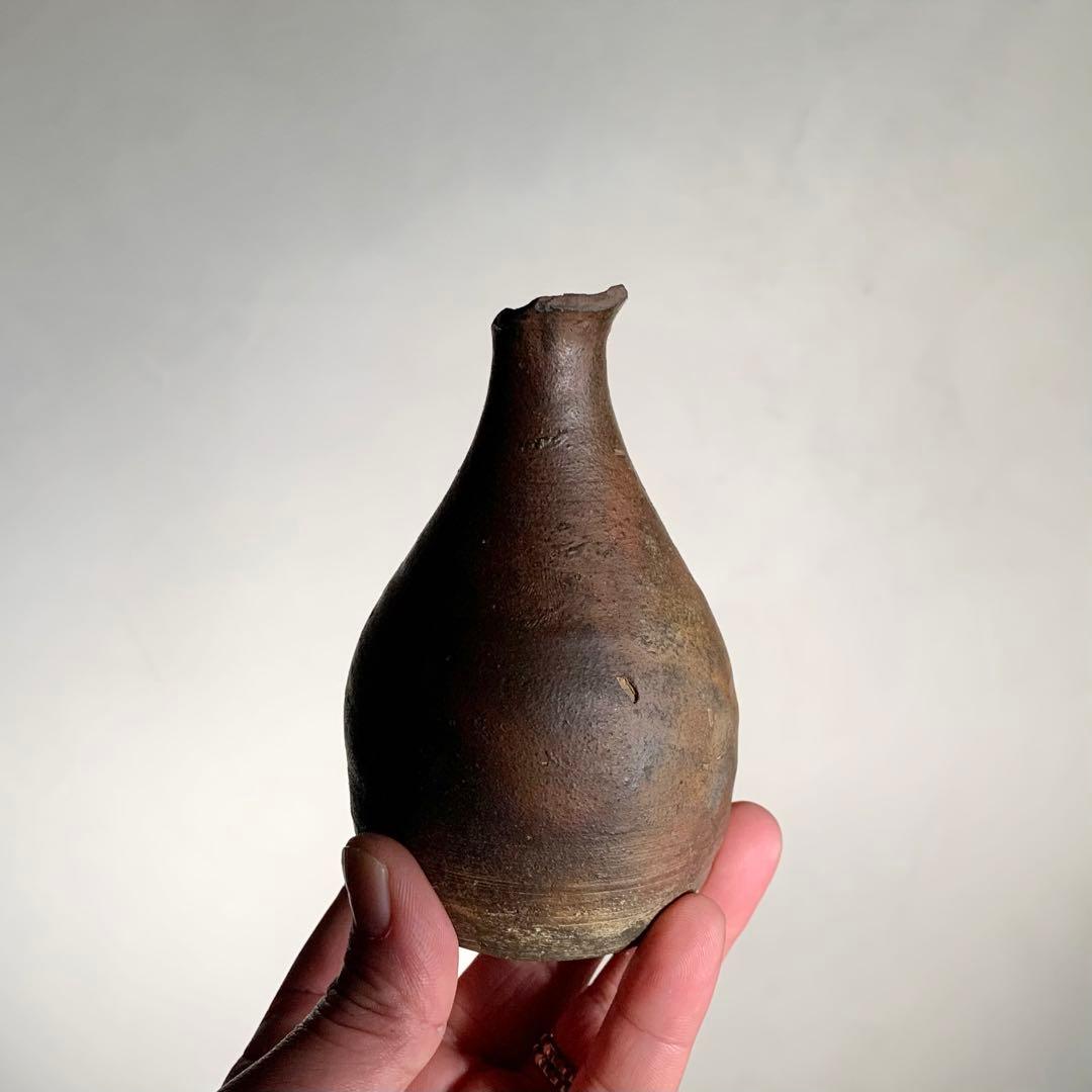 喜名 知花焼 焼締褐釉瓶 徳利 酒器 古美術 琉球美術 古道具 アンティーク