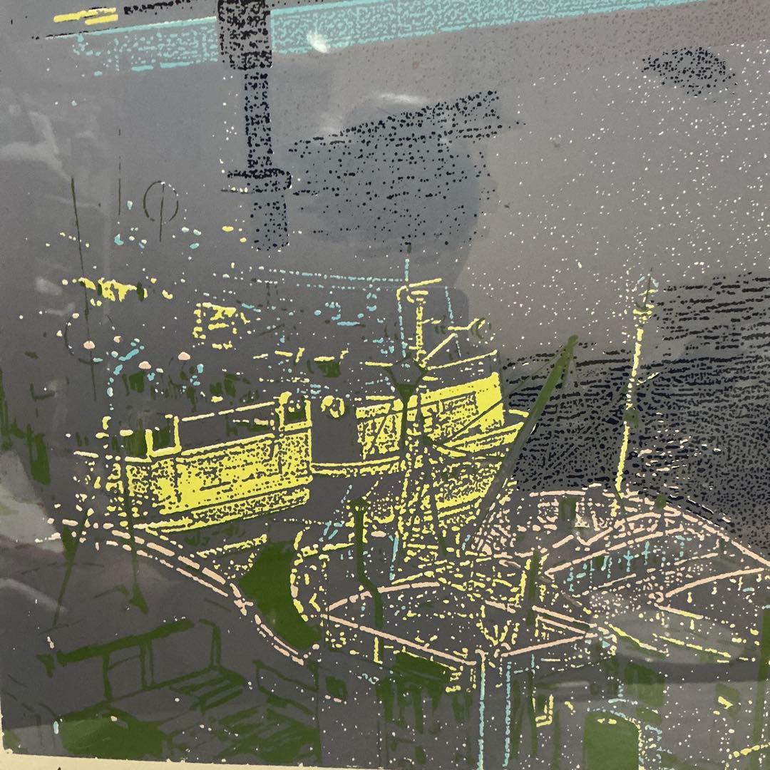 本間武男　シルクスクリーン大版版画　「霧笛II」　P10号　22／250