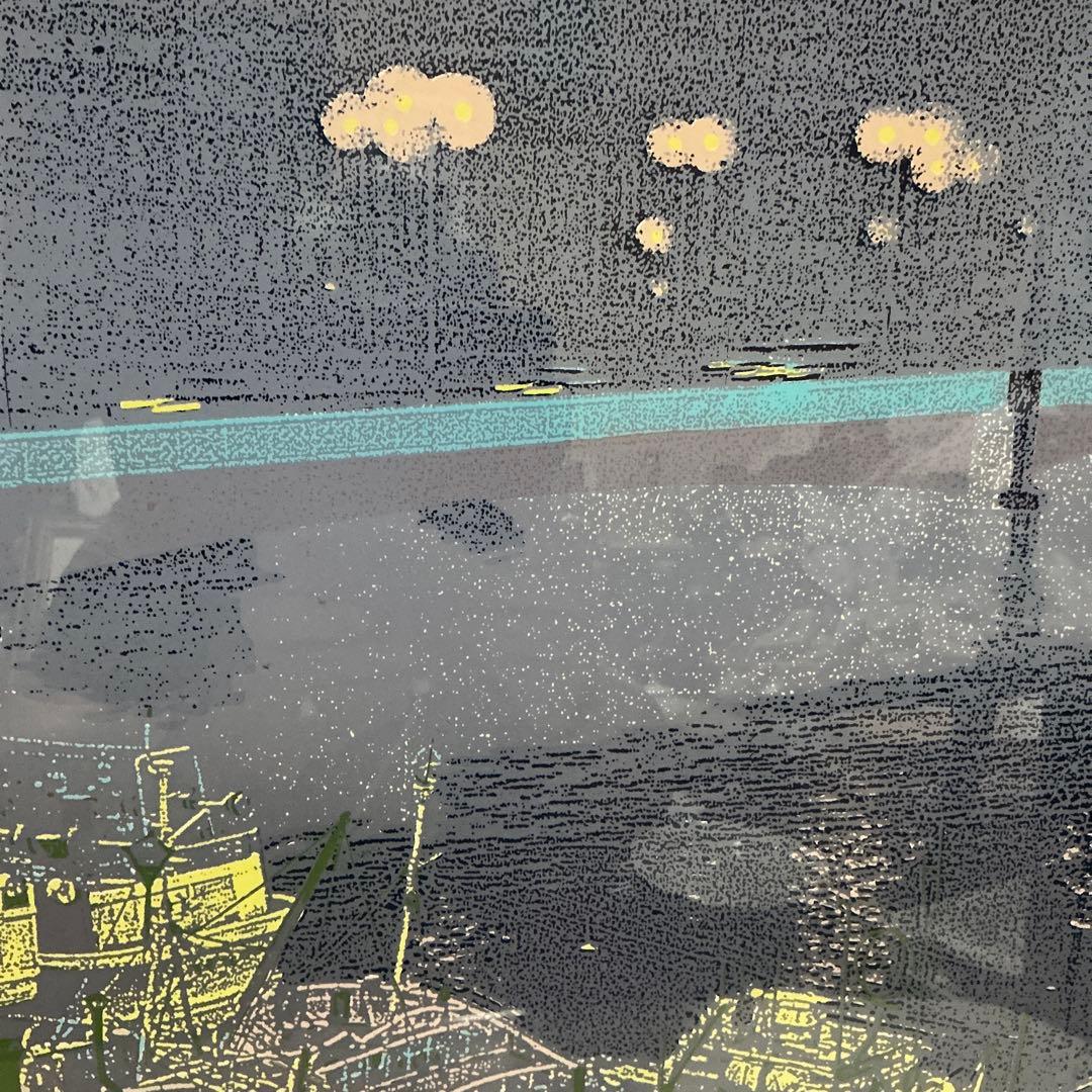 本間武男　シルクスクリーン大版版画　「霧笛II」　P10号　22／250