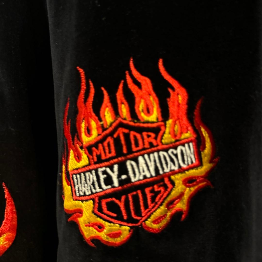 〈レア〉Harley-Davidson フレイム刺繍ベロアジャケット