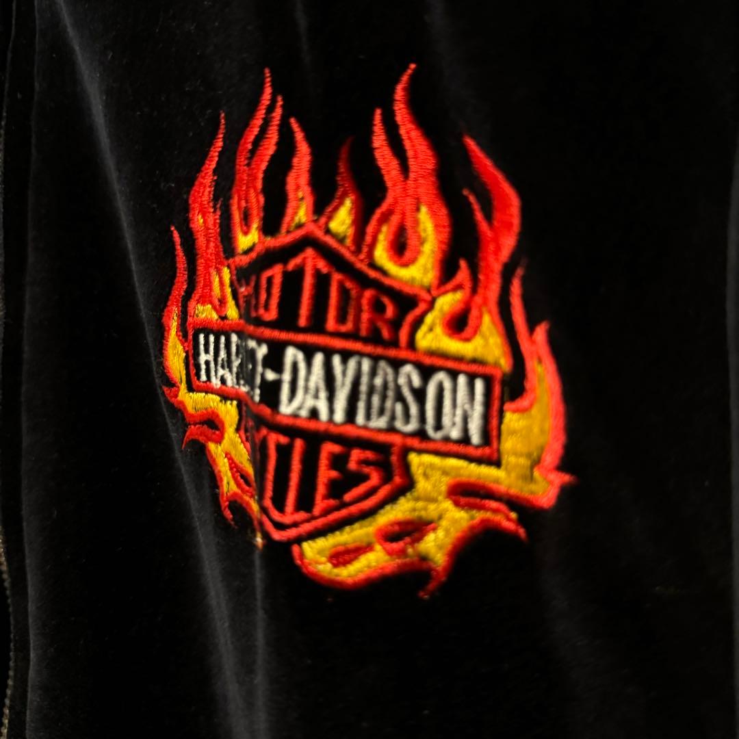 〈レア〉Harley-Davidson フレイム刺繍ベロアジャケット