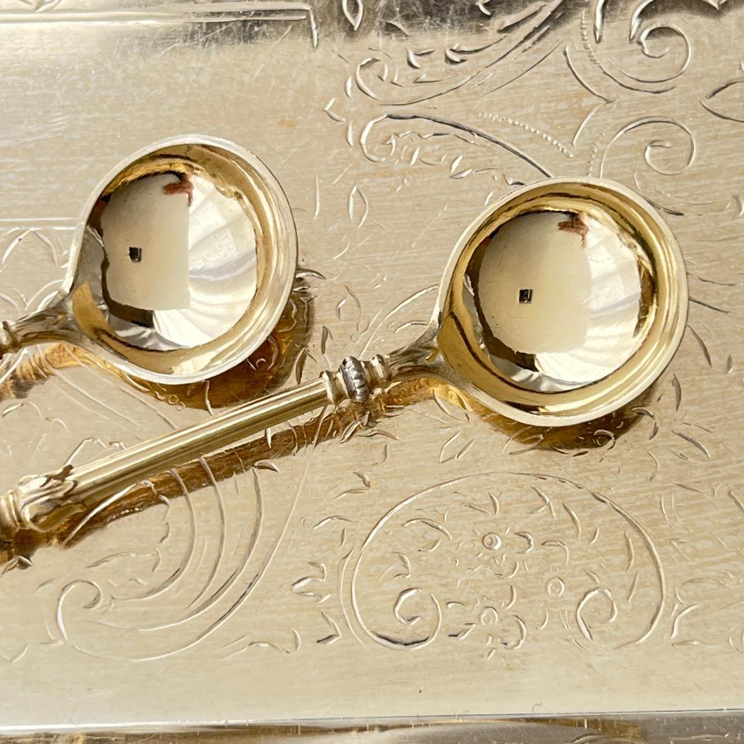 【Koch & Bergfeld 】 マスカロンのスプーン 2本【純銀】9cm